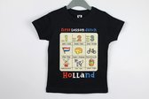 Kinder t-shirt donkerblauw Holland leesplankje| Maat 140