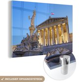 MuchoWow® Glasschilderij 180x120 cm - Schilderij acrylglas - Architectuur - Wenen - Oostenrijk - Foto op glas - Schilderijen