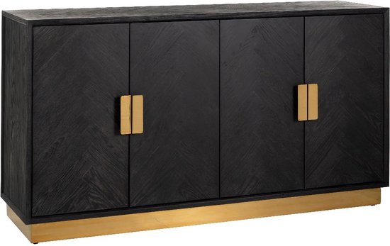 Richmond Interiors Dressoir Blackbone Gold 4 deuren Black Rustic 