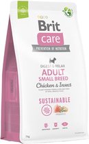 Brit care sustainable kip met insect adult small breed 7kg