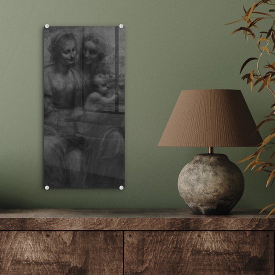 Peinture sur Verre - Marie à l'Enfant et Sainte Anne - Leonardo de Vinci - 20x40 cm - Peintures sur Verre Peintures - Photo sur Glas