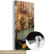 MuchoWow® Glasschilderij 80x160 cm - Schilderij acrylglas - Kanaal van Venetië - Foto op glas - Schilderijen