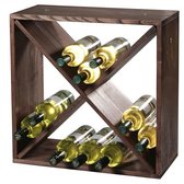FSC® Houten Wijnflessen legbordsysteem voor 20 wijn flessen - Wijnrek - Flessenrek - Wijn rek - Grenen Hout - Afm 50 x 50 x 25 Cm