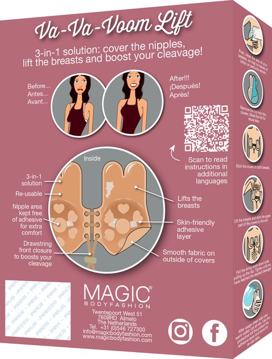 MAGIC Bodyfashion Va-Va-Voom Accessoire de Soutien- BH pour Femme - Latte - Taille L/XL