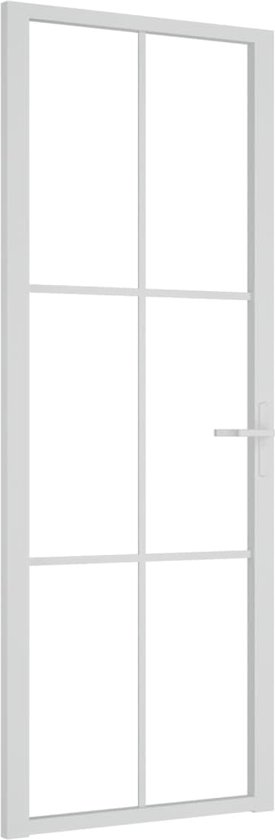 Maison Exclusive - Binnendeur 76x201,5 cm ESG-glas en aluminium wit |  bol.com