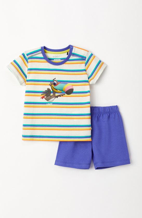 Woody pyjama baby unisex - multicolor gestreept - toekan - 231-3-PUS-S/908 - maat 62