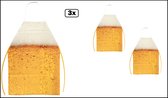 3x Bier schort - Themaparty - Party feest Tirol Oktoberfest Kostuum Apres ski bierfeest gele rakker
