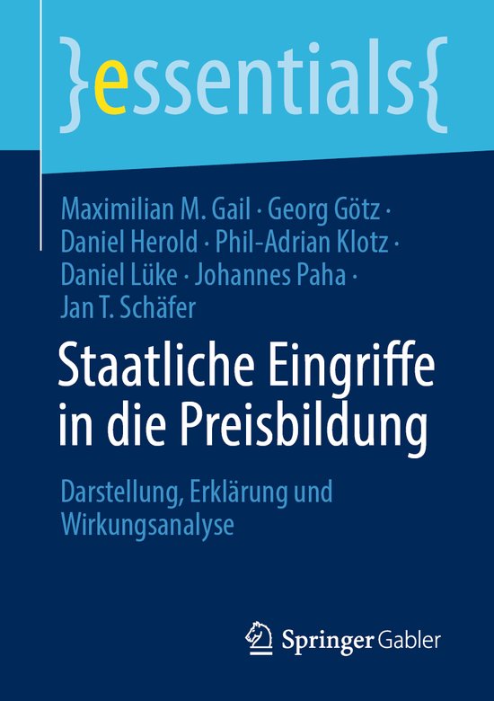 essentials- Staatliche Eingriffe in die Preisbildung, Maximilian M. Gail |... | bol.com
