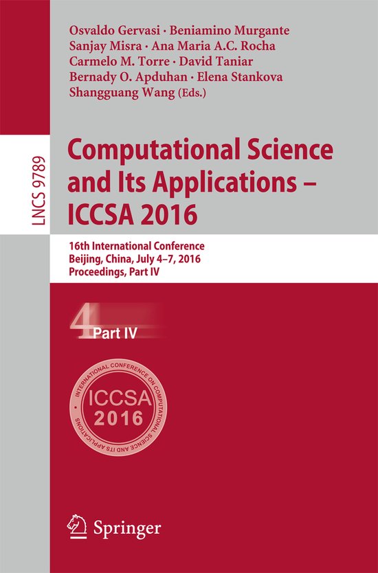 Computational Science and Its Applications -- ICCSA 2016 - cover
