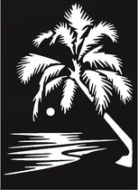Kunst van metaal - palmboom - wanddecoratie industrieel - zwart gepoedercoat - staal - metaal
