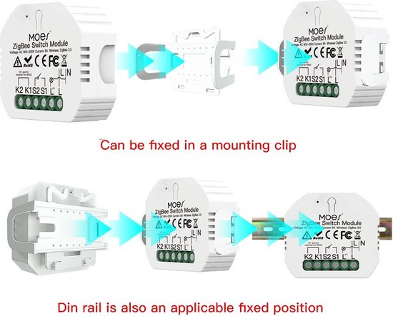 MOES Zigbee Slimme schakelaar, draadloze schakelaar met 12 scènes, zonder installatie (MOES ZigBee Hub vereist), intelligente afstandsbediening, afstandsbediening, smart Life/Tuya-app (geen batterij