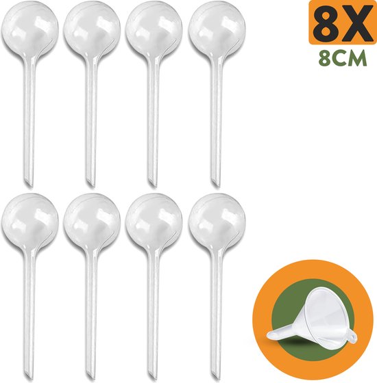 STFF & Co® Waterdruppelaar voor Planten – Irrigatiesysteem Automatisch Watergeefsysteem – Waterbollen voor Planten – Bewateringssysteem – Waterbol – druppelsysteem – 8 Stuks - 8cm