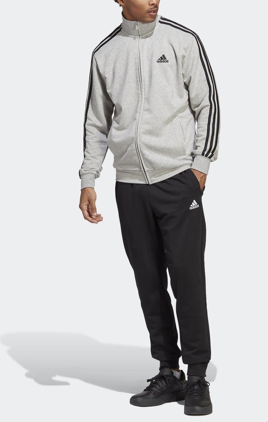 adidas Sportswear Basic 3-Stripes French Terry Trainingspak - Heren - Grijs- XL