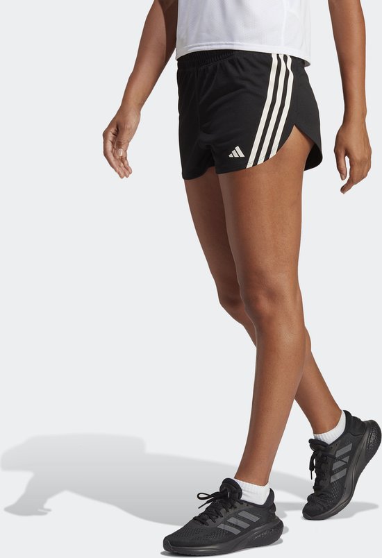 adidas Performance Run Icons 3-Stripes Low Carbon Running Short - Dames - Zwart- XS 3