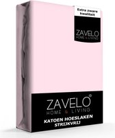 Zavelo Hoeslaken Katoen Strijkvrij Roze - 1-persoons (90x200 cm) - Hoogwaardige Kwaliteit - Rondom Elastisch - Perfecte Pasvorm