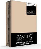 Zavelo Hoeslaken Katoen Strijkvrij Taupe - 1-persoons (90x200 cm) - Hoogwaardige Kwaliteit - Rondom Elastisch - Perfecte Pasvorm