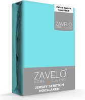 Zavelo® Jersey Hoeslaken Aqua - Lits-jumeaux (180x200 cm) - Hoogwaardige Kwaliteit - Rondom Elastisch - Perfecte Pasvorm