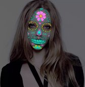 Akyol - gezicht tattoo - gezichts tattoe - tattoo halloween - halloween - tattoe glow in the dark - glow in the dark gezicht-halloween stickers - carnaval -glow in the dark – festival – skelet – doodshoofd - halloween gezicht sticker - hallowee