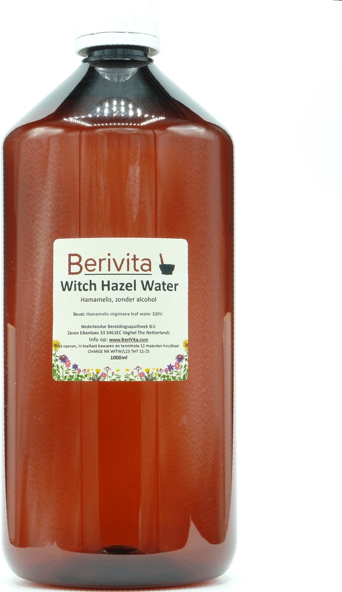 Witch Hazel Liter 100% Puur - Zonder Alcohol - 1000ml Hamameliswater, Toverhazelaar - Zuiverende Natuurlijke Toner