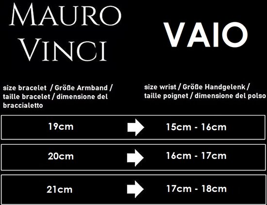 Armband heren staal Mauro Vinci Vaio- Schakelarmband rvs gepolijst - Armband gourmet glanzend - Gevlochten mannen armband - met geschenkverpakking van Mauro Vinci - 19cm