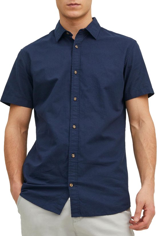 Jack & Jones JJESUMMER LINEN MIX SHIRT - Camisa - Black/negro