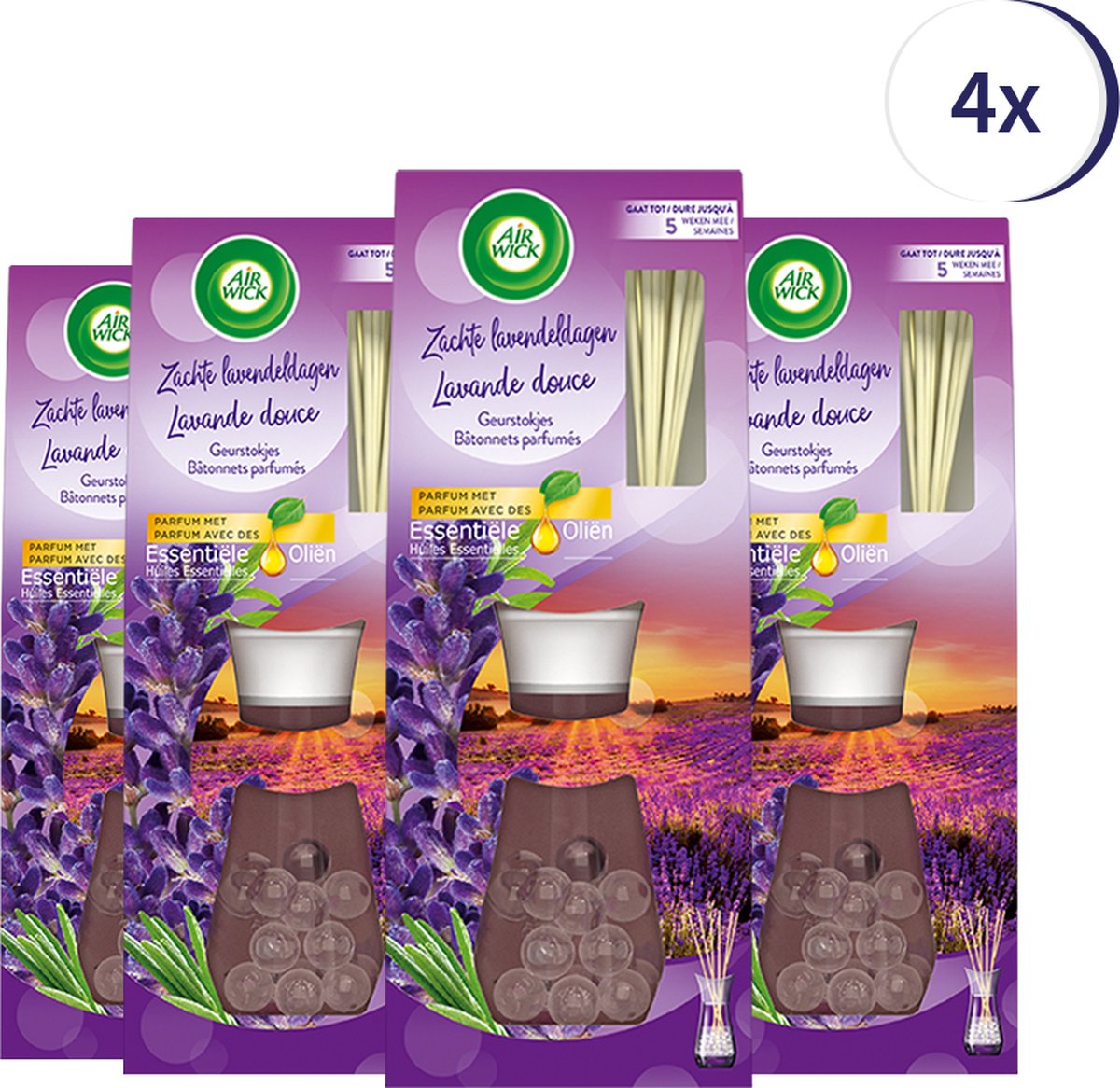 Air Wick Reeds Essential Oils Lavender 33ML x4