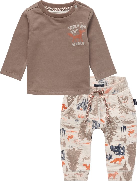 Volunboy Babypak voor jongens, kledingset met vlinderdas bretels, broek, romperpak, blauw, wit, 3-4 Jahre