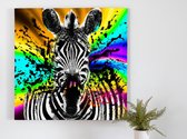 Fiery Striped Color Burst kunst - 40x40 centimeter op Canvas | Foto op Canvas - wanddecoratie