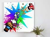 Super Color Burst Mario kunst - 30x30 centimeter op Plexiglas | Foto op Plexiglas - wanddecoratie