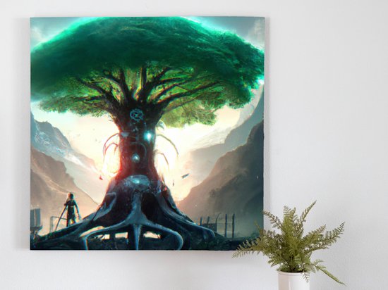 Tree symbols kunst - 30x30 centimeter op Canvas | Foto op Canvas - wanddecoratie