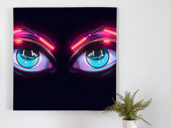Cyber Eyes looking Strange kunst - 30x30 centimeter op Canvas | Foto op Canvas - wanddecoratie