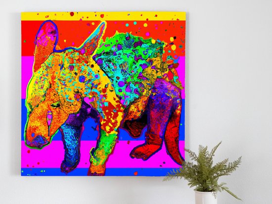 Vivid aardvark burst | Vivid Aardvark Burst | Kunst - 40x40 centimeter op Canvas | Foto op Canvas