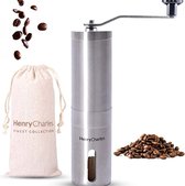 Coffee Grinder - Koffie molen - Handmatige Koffiemolen met Verstelbare Koffiebonenmaling en Reistas - Koffiemolen met Handslinger - Ideaal voor Verse Espresso Thuis, op Kantoor of voor op Reis