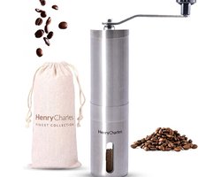 Coffee Grinder - Koffie molen - Handmatige Koffiemolen met Verstelbare Koffiebonenmaling en Reistas - Koffiemolen met Handslinger - Ideaal voor Verse Espresso Thuis, op Kantoor of voor op Reis