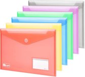 24 x documentenmap A4 met klittenbandsluiting, 6 gekleurde documentenmap portemonnees voor het archiveren van documenten met briefvakken en 30 stuks cadeau-visitekaartjes