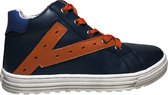 Naturino -Snip High - mt 28 - veter rits hoge lederen sneakers - navy orange