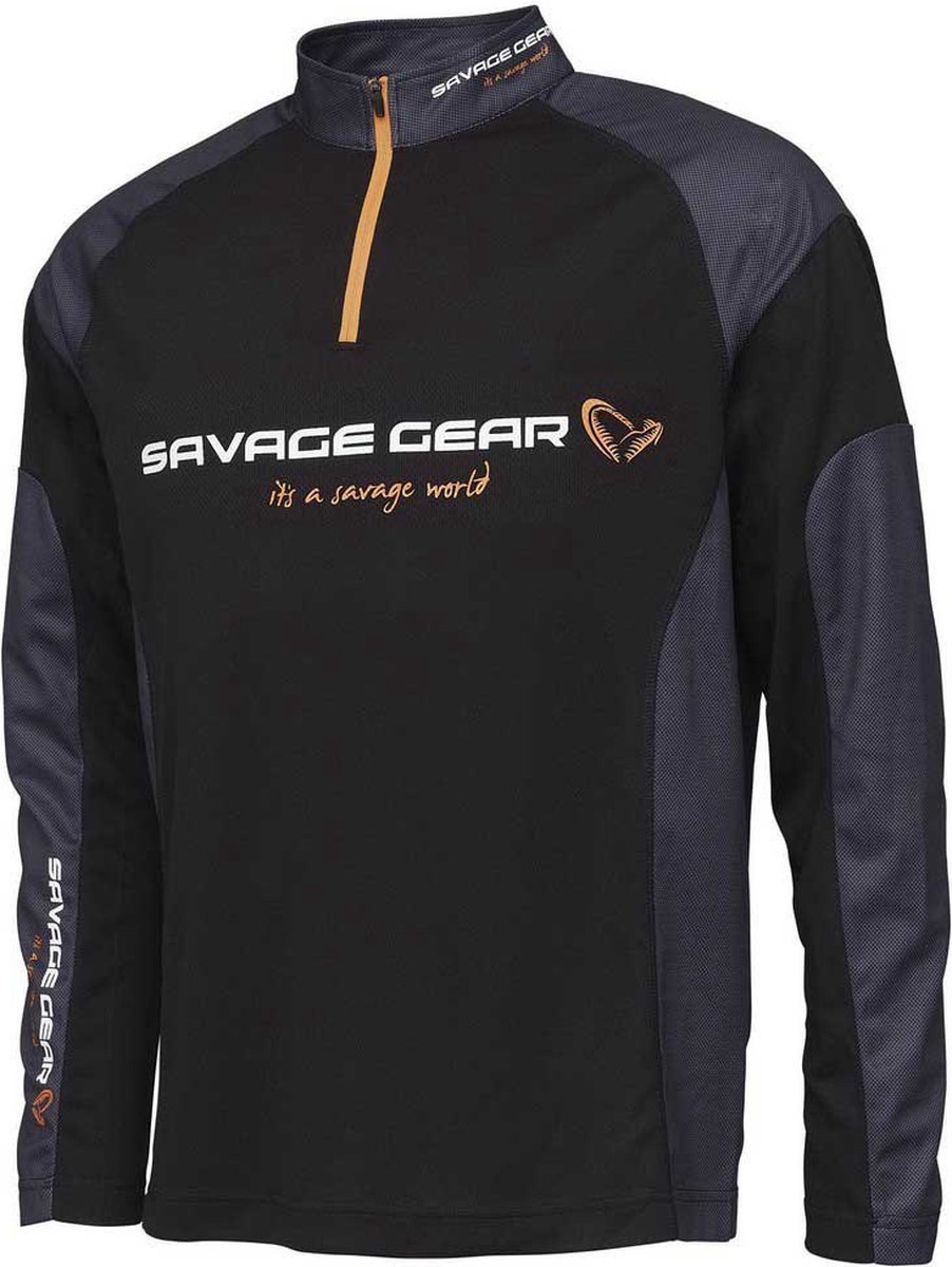 SAVAGE GEAR Tournament Gear Halve Rits Sweatshirt Heren - Black - M