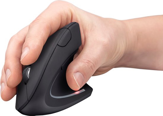 Trust Verto - Draadloze Ergonomische Muis - Verticale muis - USB-Ontvanger - Zwart