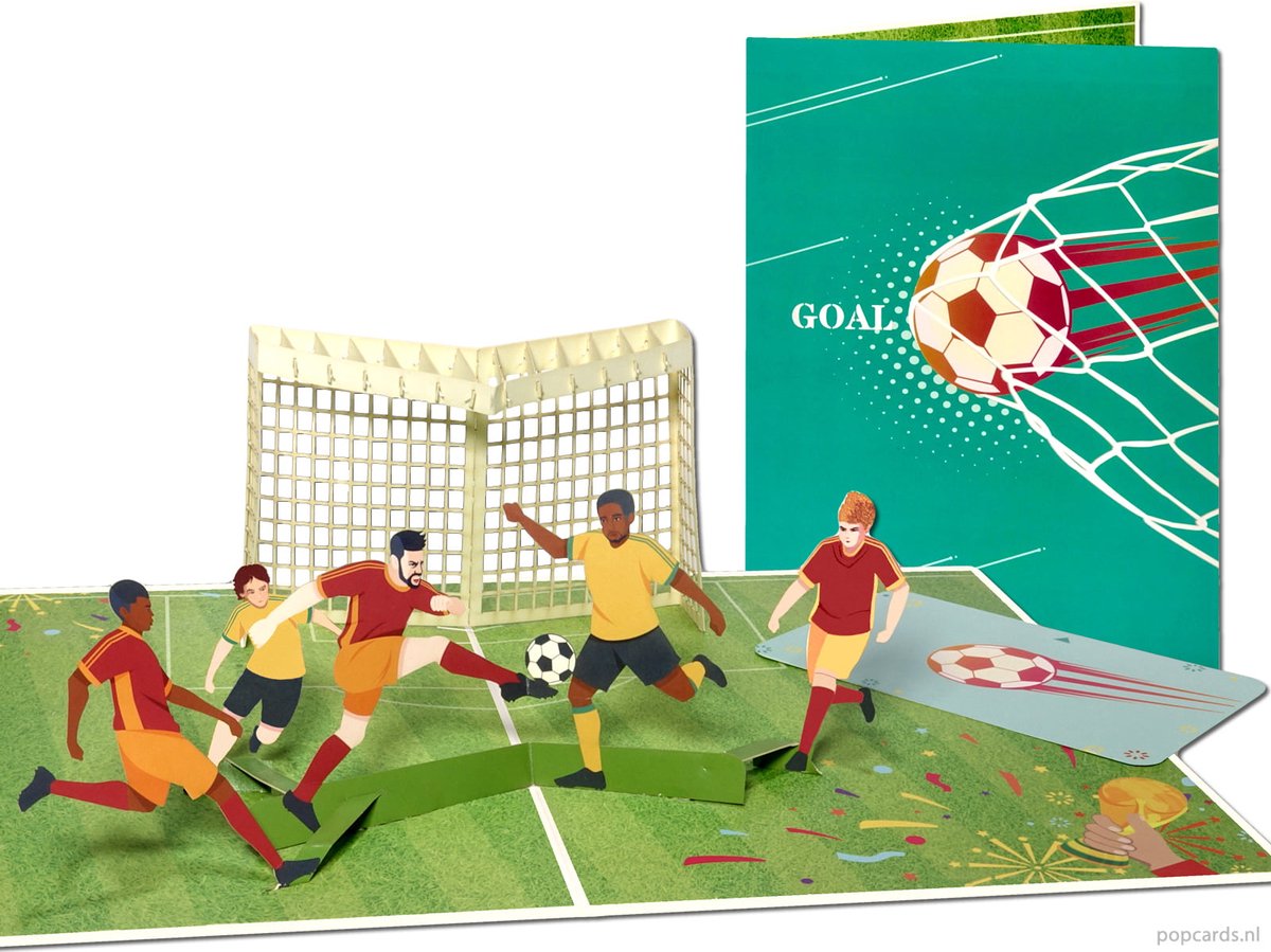 Popcards 3D popupkaart – Goal! Grote EK WK Europacup Voetbal pop-up kaart