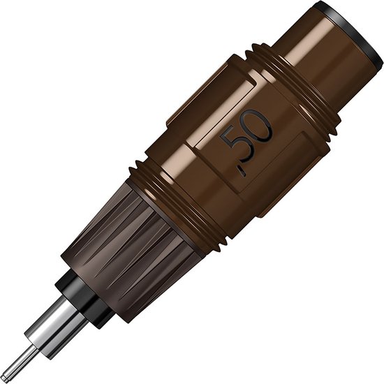 Bruine Rotring Isograph technische penpunt met "50" markering.