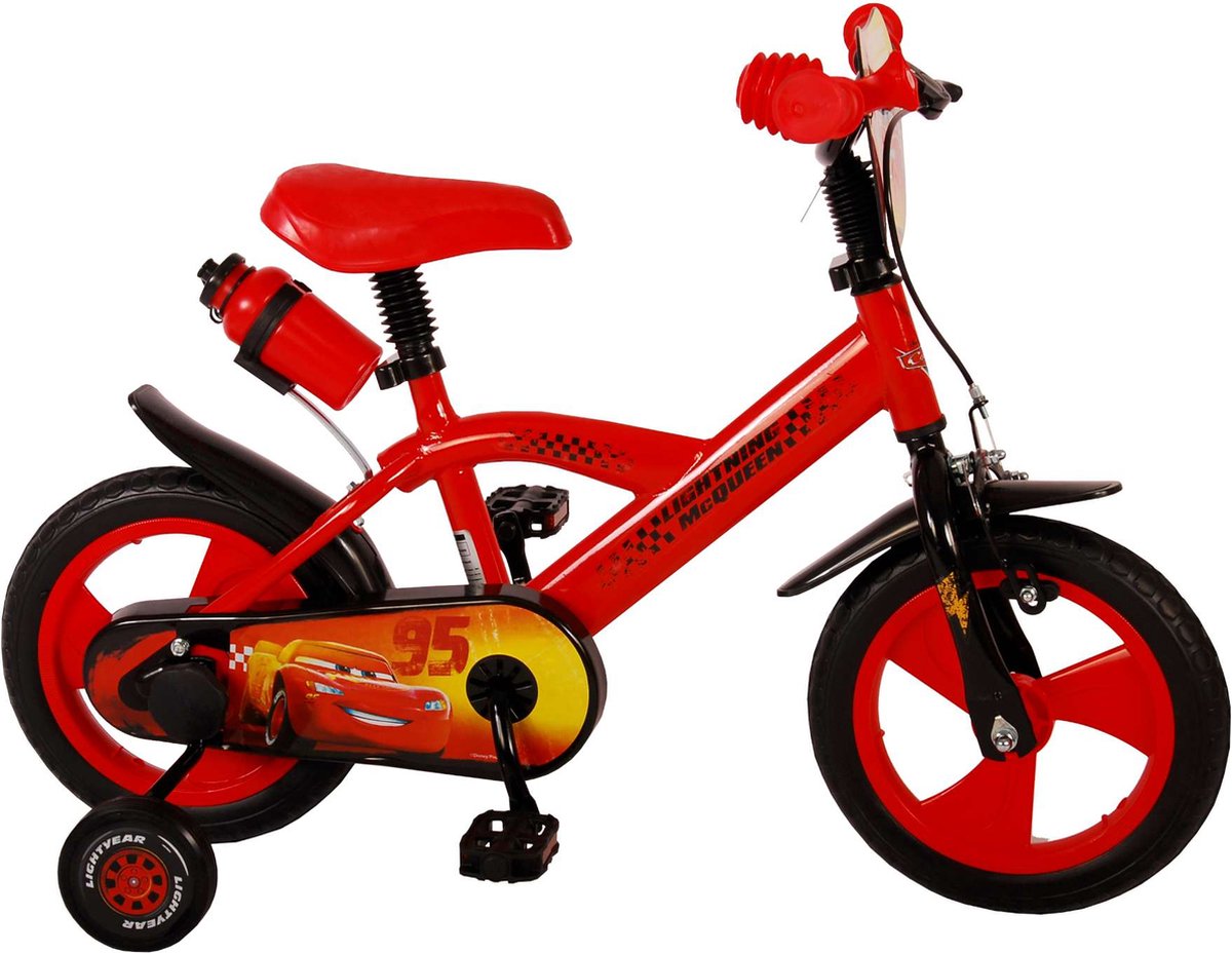 Vélo pour enfants Volare - Disney Cars - 12 pouces - Stepper - Avec  porte-bouteille -... | bol.com