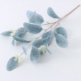 BaykaDecor - Luxe Kunst Eucalyptus Tak - Woondecoratie Siertak - Kunstplanten - Kunsttak Bloemstukken Maken - Licht Blauw - 52 cm