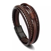 Set de Bracelets en cuir Jumada - 5 bracelets en cuir - Marron - Cuir - Bracelet Homme - Bijoux - Cadeau Saint Valentin pour Hem et Cheveux