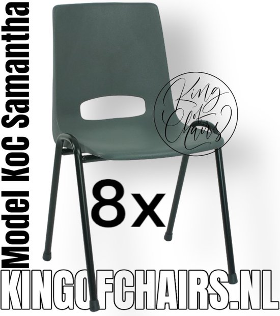 King of Chairs -Set van 8- Model KoC Samantha antraciet met zwart onderstel. Stapelstoel kuipstoel vergaderstoel tuinstoel kantine stoel stapel stoel kantinestoelen stapelstoelen kuipstoelen arenastoel De Valk 3320 bistrostoel bezoekersstoel
