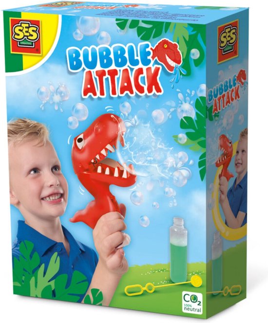 SES - Bubble Happer Dino - sterk bellenblaassop - goed uitwasbaar - met happende dino