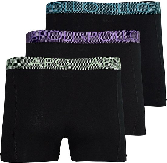 Boxer homme - Zwart - Taille L - Apollo - Boxer homme - Boxer multipack - Boxer homme pack - Sous- Sous-vêtements Homme - Boxer garçon - Pack de 3