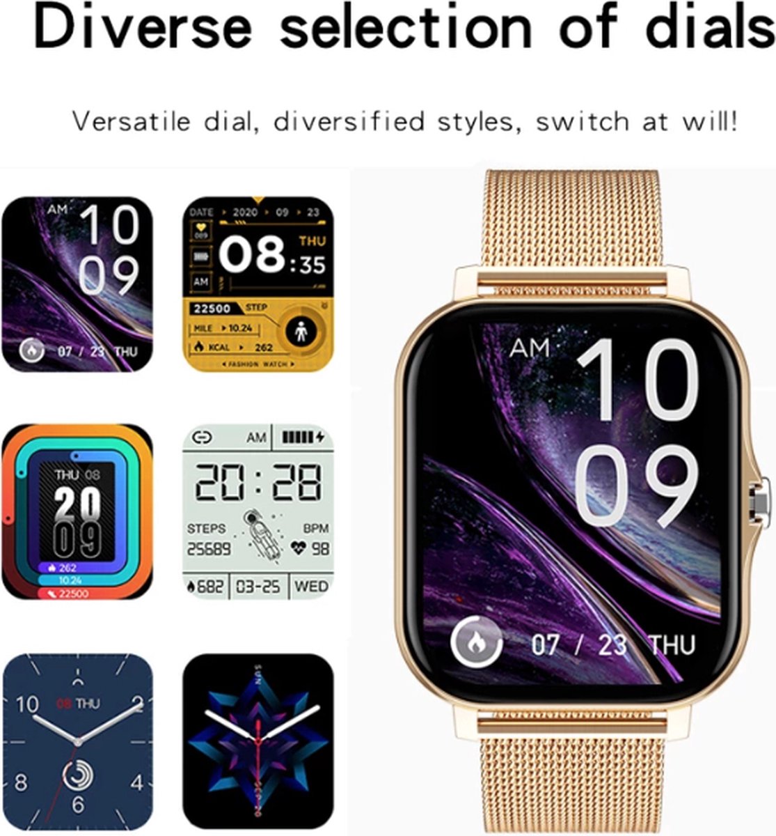 LIGE Smartwatch voor dames, bluetooth, oproepen voor Android en iOS, 1,43 inch, AMOLED Always-on display, 7,9 mm dun, vrouwen, smartwatch zilver net, menstruatiecyclus/stappenteller/calorieën, 100