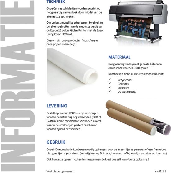 Allernieuwste.nl® Peinture sur Toile Paysage Abstrait - Art - Grafitti Moderne Abstrait - Affiche - 60 x 120 cm - Couleur