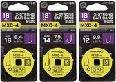 Matrix Onderlijn MXC-4 X-Strong Bait Band Rigs 18” (45cm) Eyed - Barbless - Maat : Haak 12