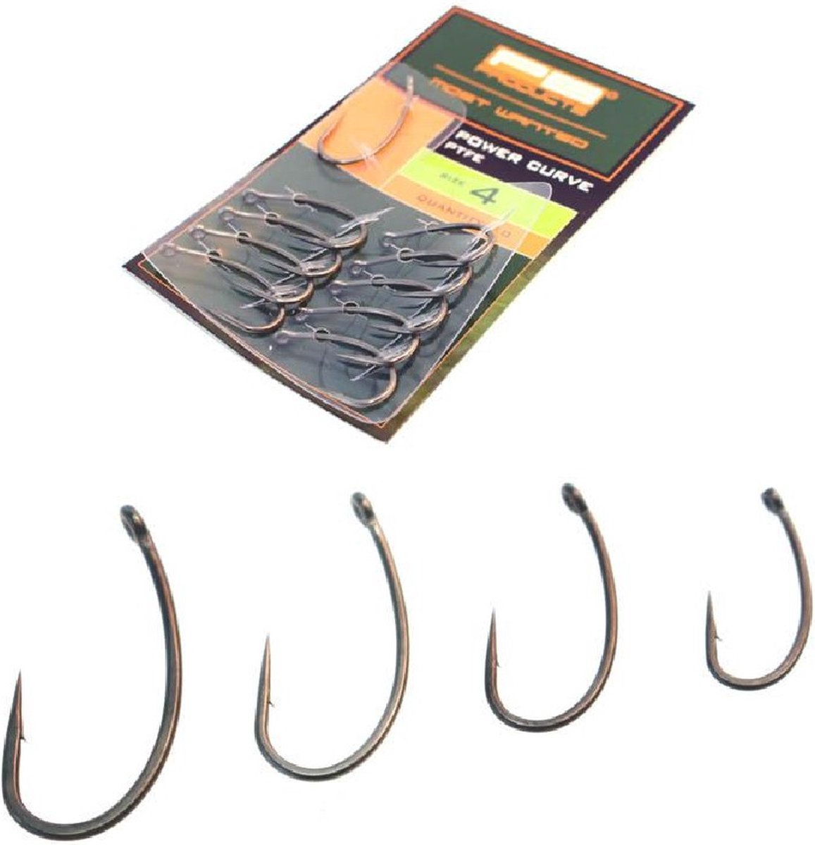 PB Products - Power Curve Hook PTFE - Karperhaken 10 stuks - Maat 8